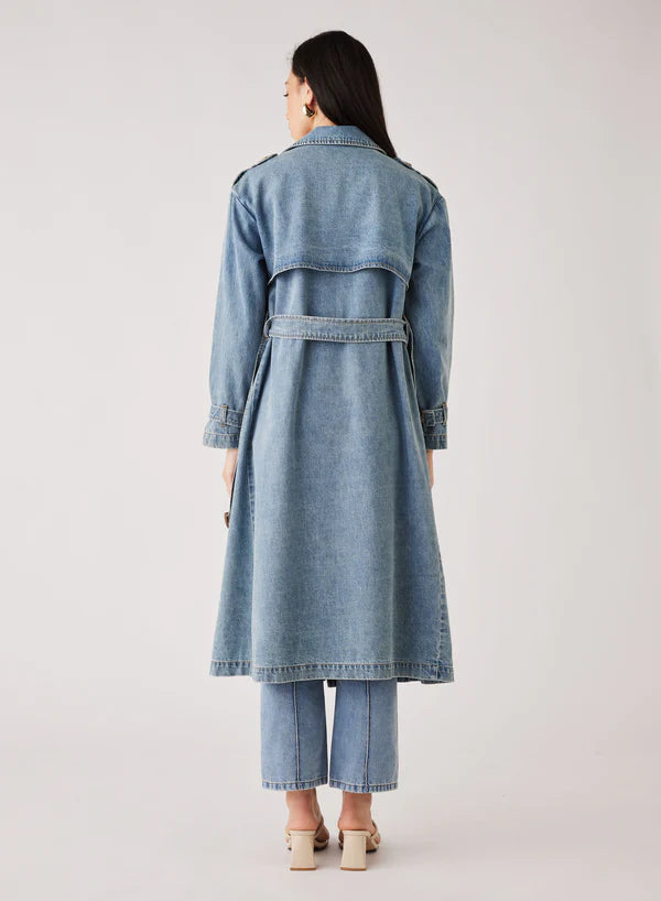 Esmaee Midwest Trench Coat - Blue Denim