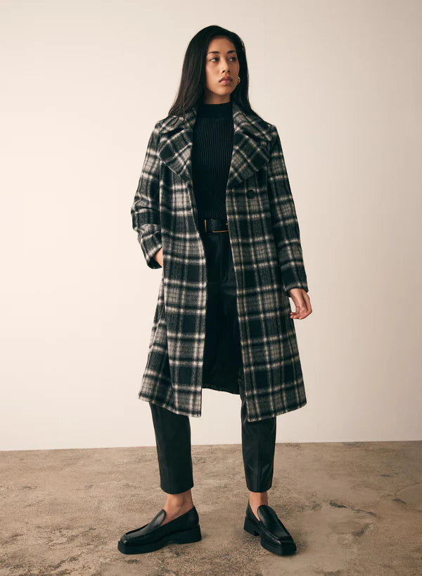Esmaee Concrete Coat - Black/Check