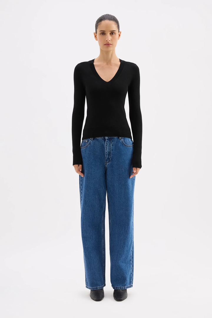 Nude Lucy Abia Merino Blend Knit Top - Black