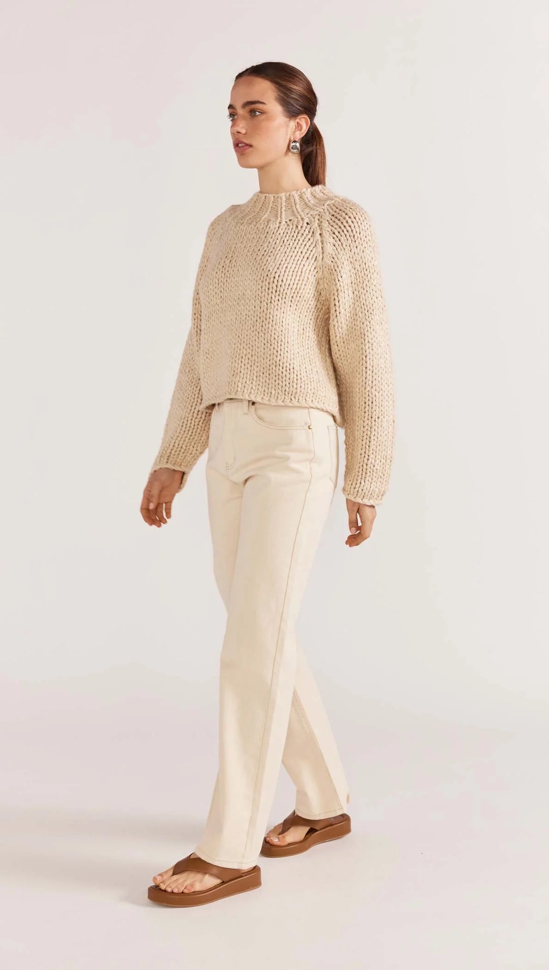 Staple The Label Loft Chunky Jumper - Natural
