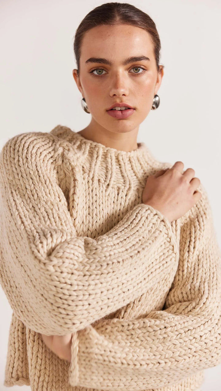 Staple The Label Loft Chunky Jumper - Natural