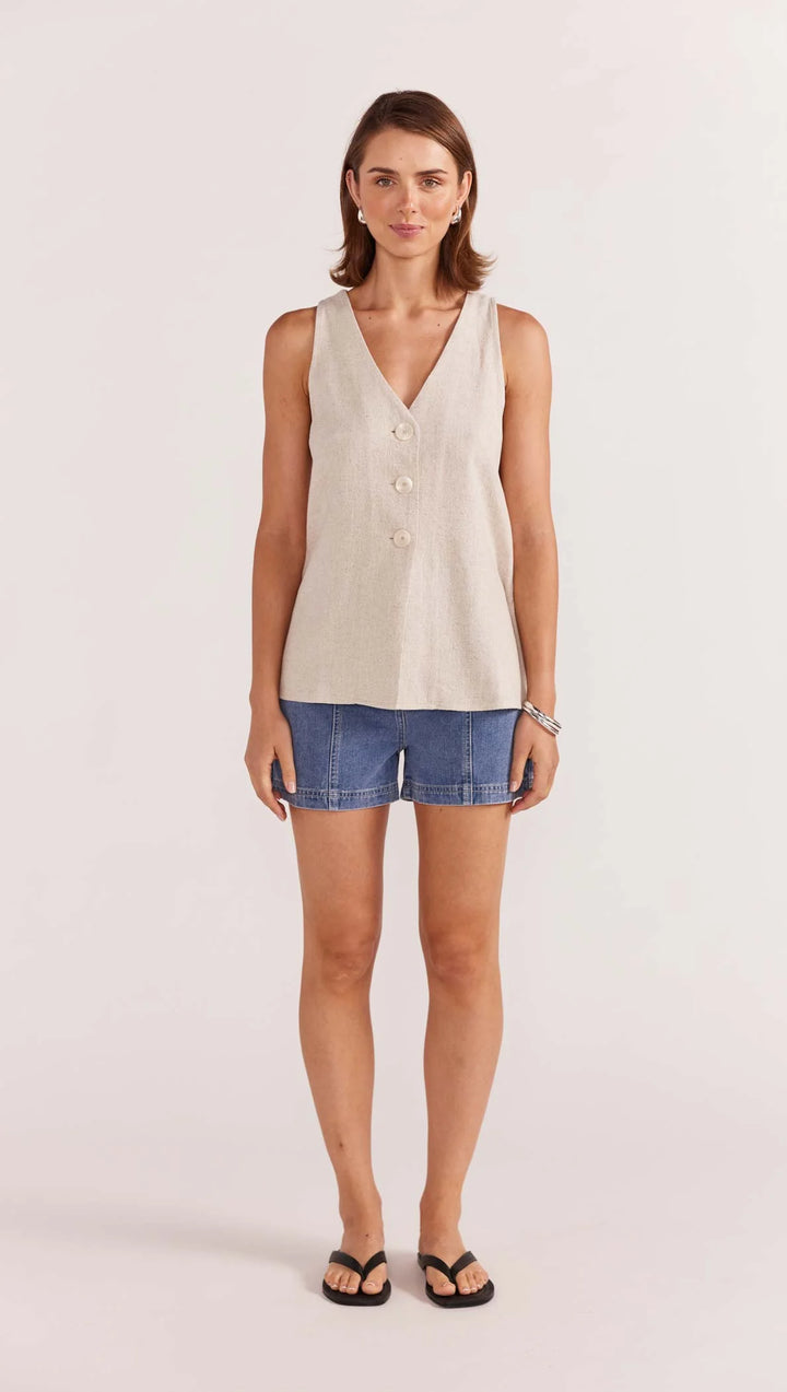 Staple The Label Alba Tunic Vest - Natural Marle