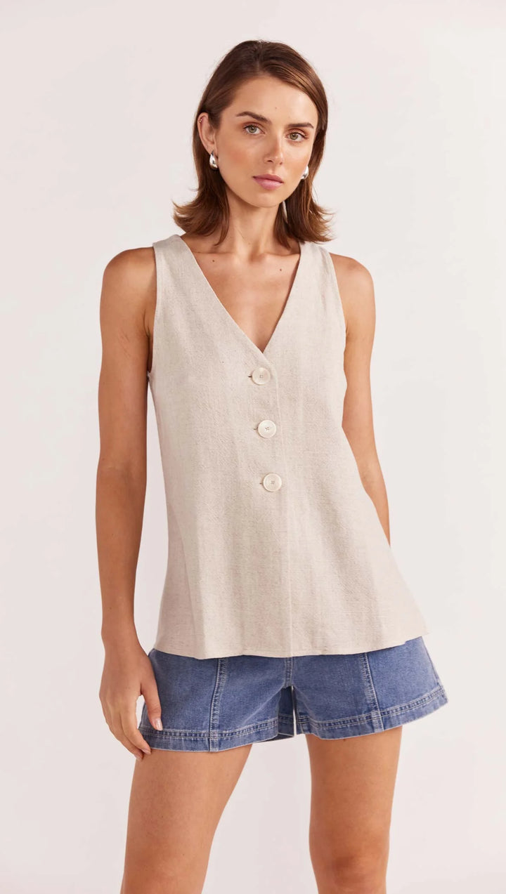 Staple The Label Alba Tunic Vest - Natural Marle