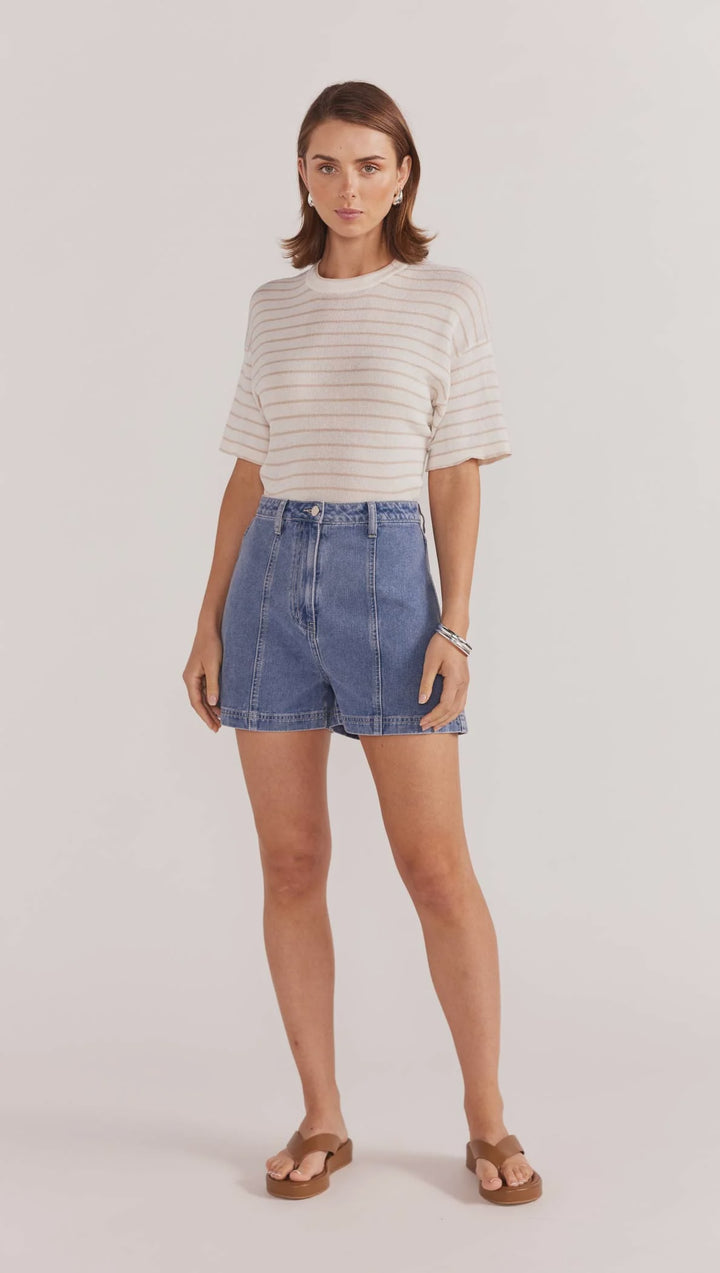 Staple The Label Nina Denim Shorts - Vintage Blue