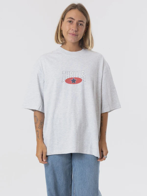 Thrills Full Ride Oversized Tee - White Marle