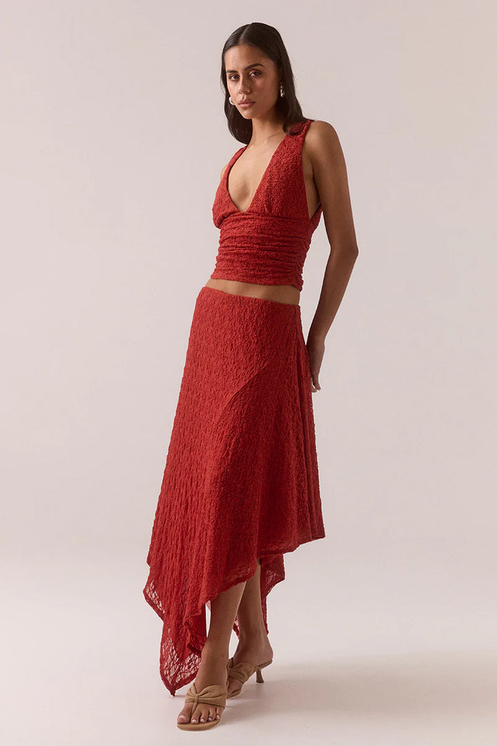 Sovere Aaila Lace Top - Blood Orange