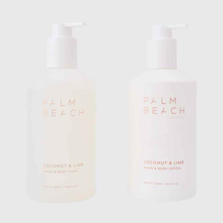 Palm Beach Collection 500ml Hand + Body Wash & 500ml Lotion Set - Coconut & Lime