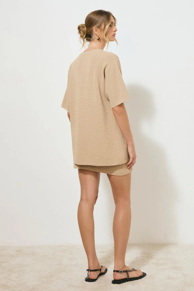 MØN RENN Memoir Knit Top - Stone