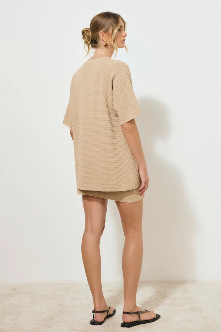 MØN RENN Memoir Knit Skirt -  Stone