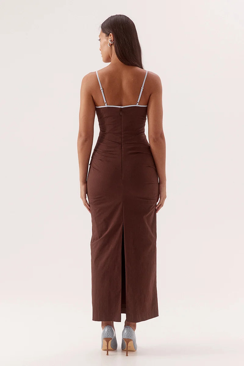 Sovere Britta Dress - Choc/Sky