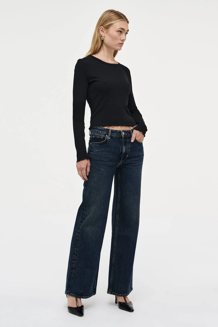 Neuw Denim Fine Rib Long Sleeve Tee - Black