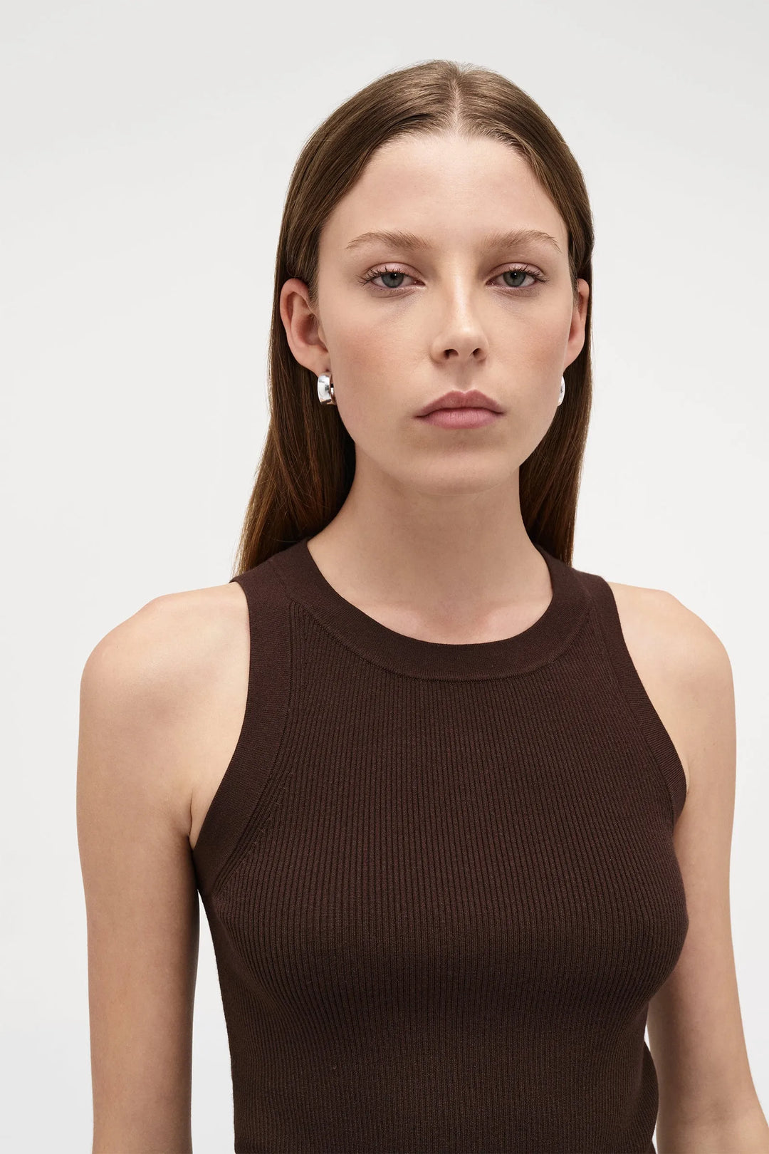 Neuw Denim Jonesy Knitted Singlet PM - Espresso