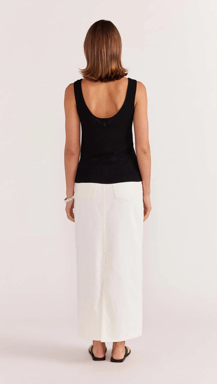 Staple The Label Dusk Sheer Knit Tank - Black