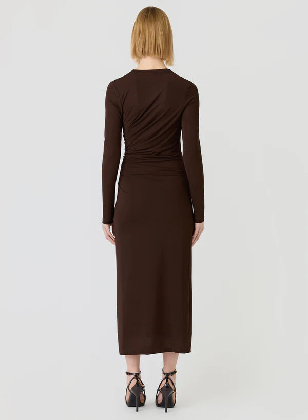 Esmaee Romane Midi Dress - Chocolate
