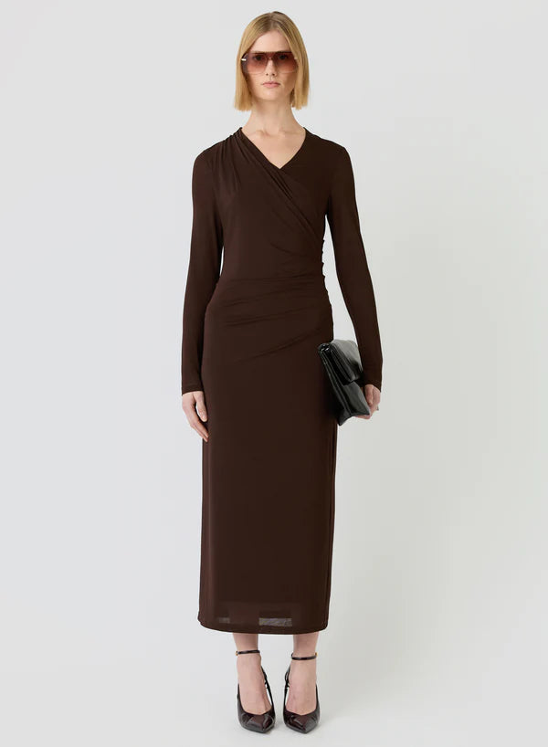 Esmaee Romane Midi Dress - Chocolate