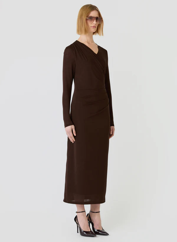 Esmaee Romane Midi Dress - Chocolate