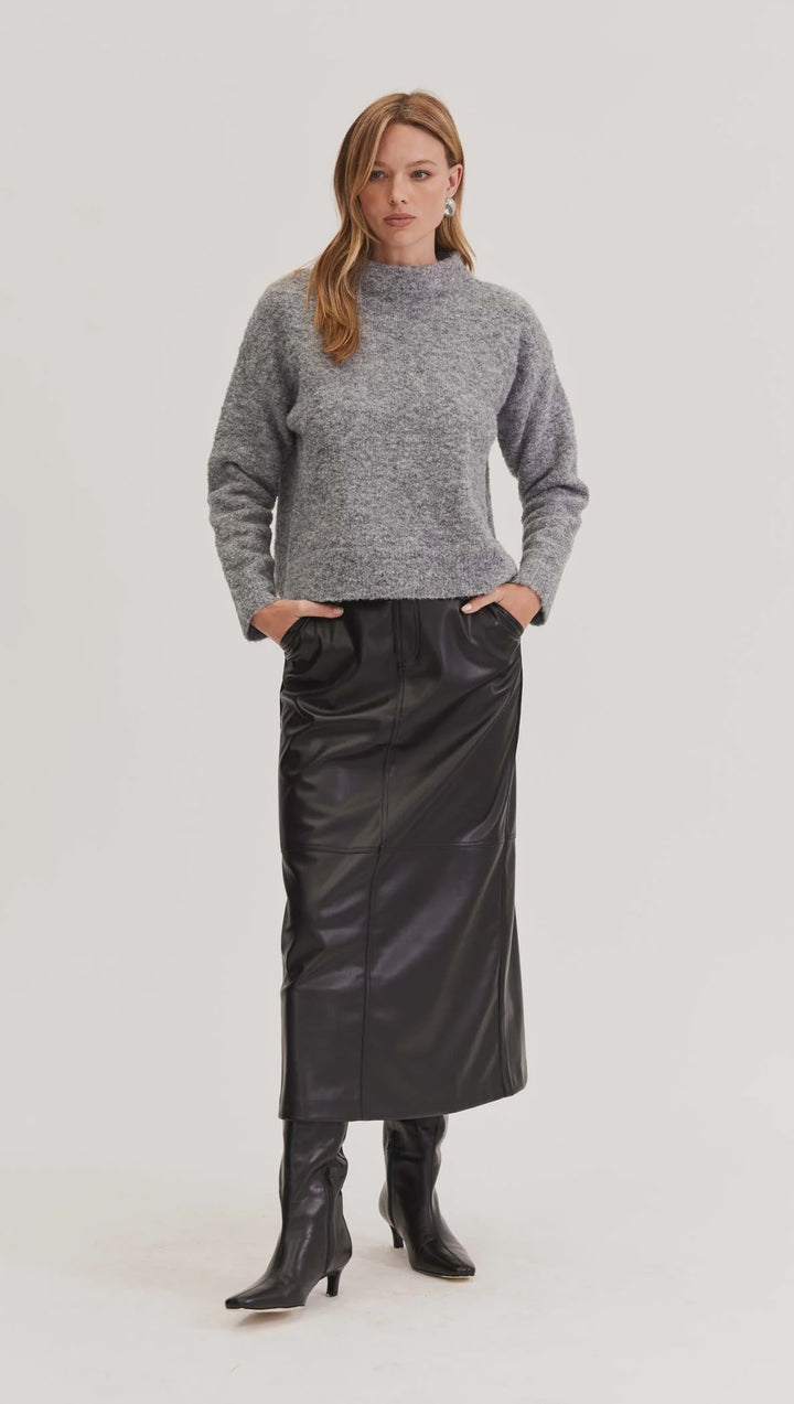 Staple The Label Anderson Boucle Jumper- Grey-Marle