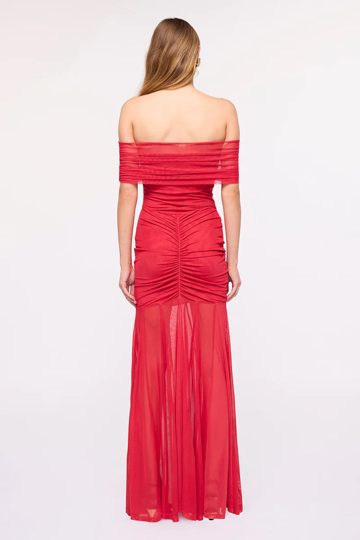 Suboo Phoenix Bustier Maxi Dress-Red