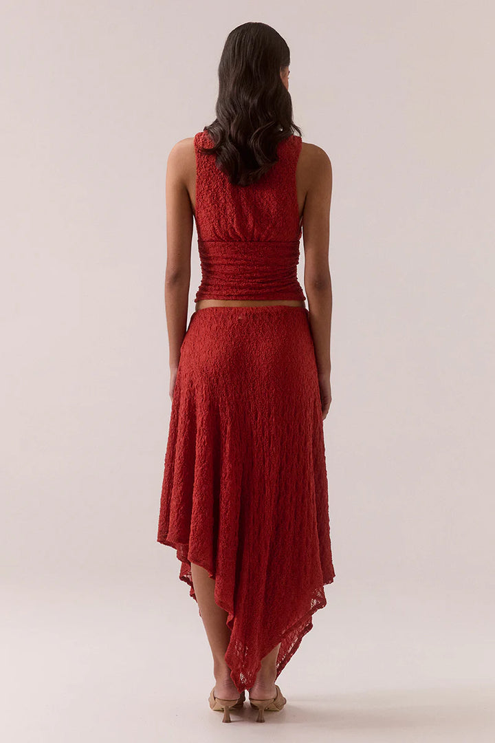 Sovere Aaila Lace Top - Blood Orange