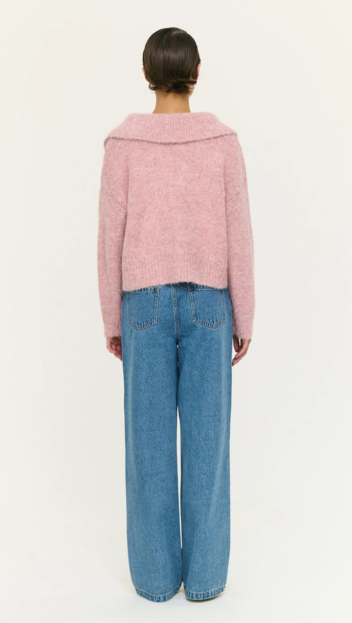 Staple The Label Cleo Polo Jumper - Pink Marle