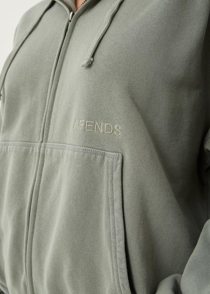 Afends Genesis Boxy Zip Hood - Washed Sycamore