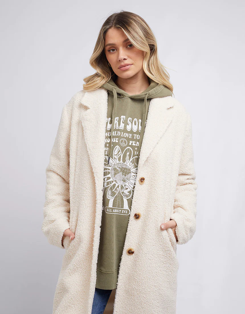 All About Eve Francesca Teddy Coat - Vintage White