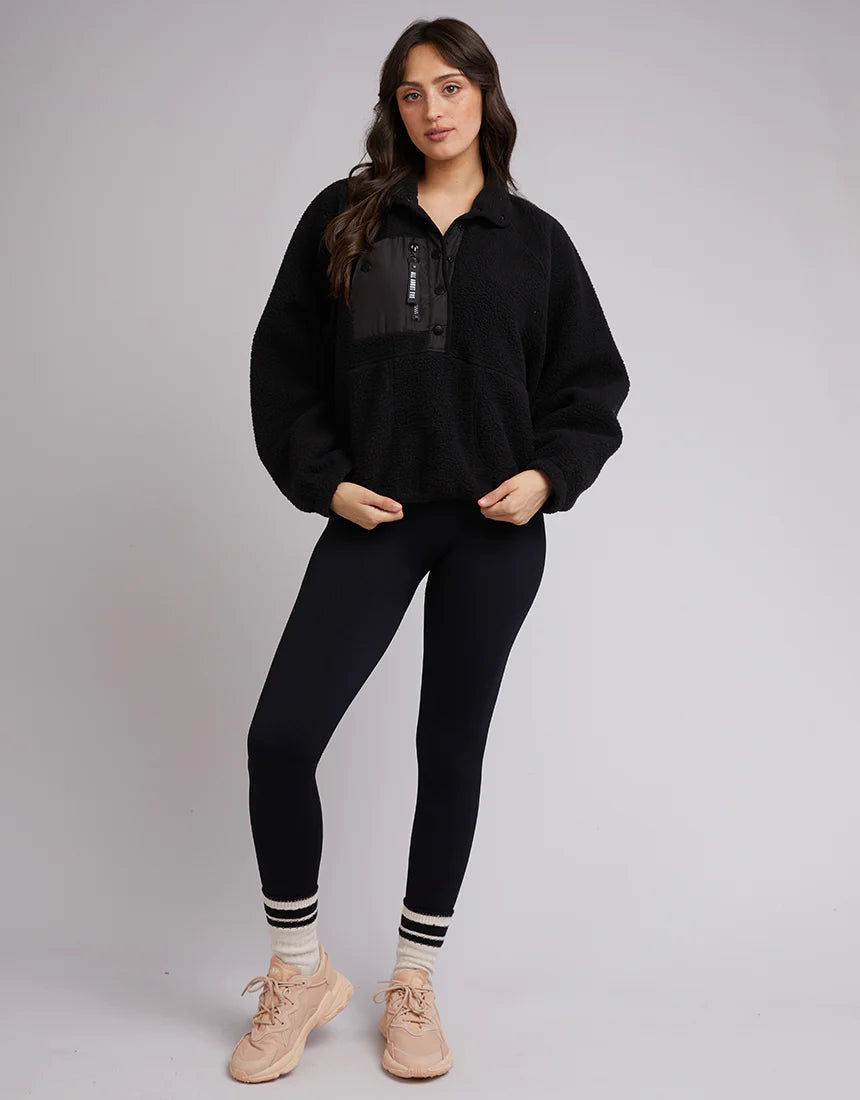 All About Eve Active Teddy Zip Jumper 1/4 - Black