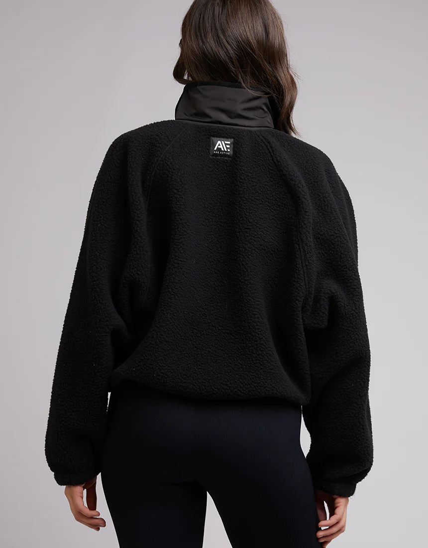 All About Eve Active Teddy Zip Jumper 1/4 - Black