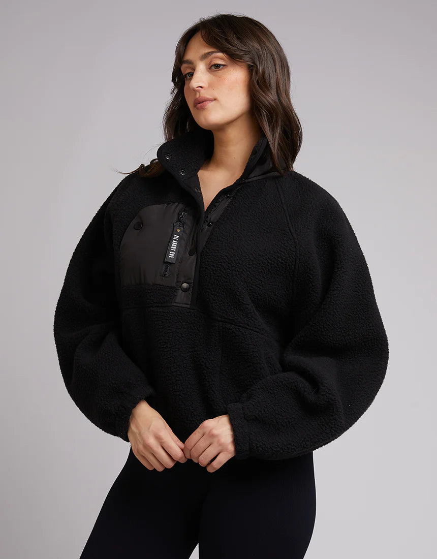 All About Eve Active Teddy Zip Jumper 1/4 - Black