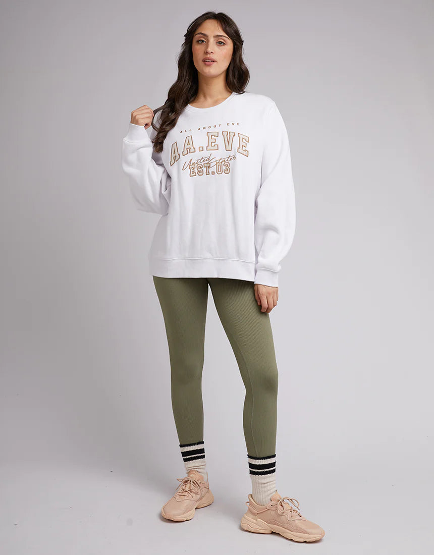 All About Eve Jordan Leopard Crew - White