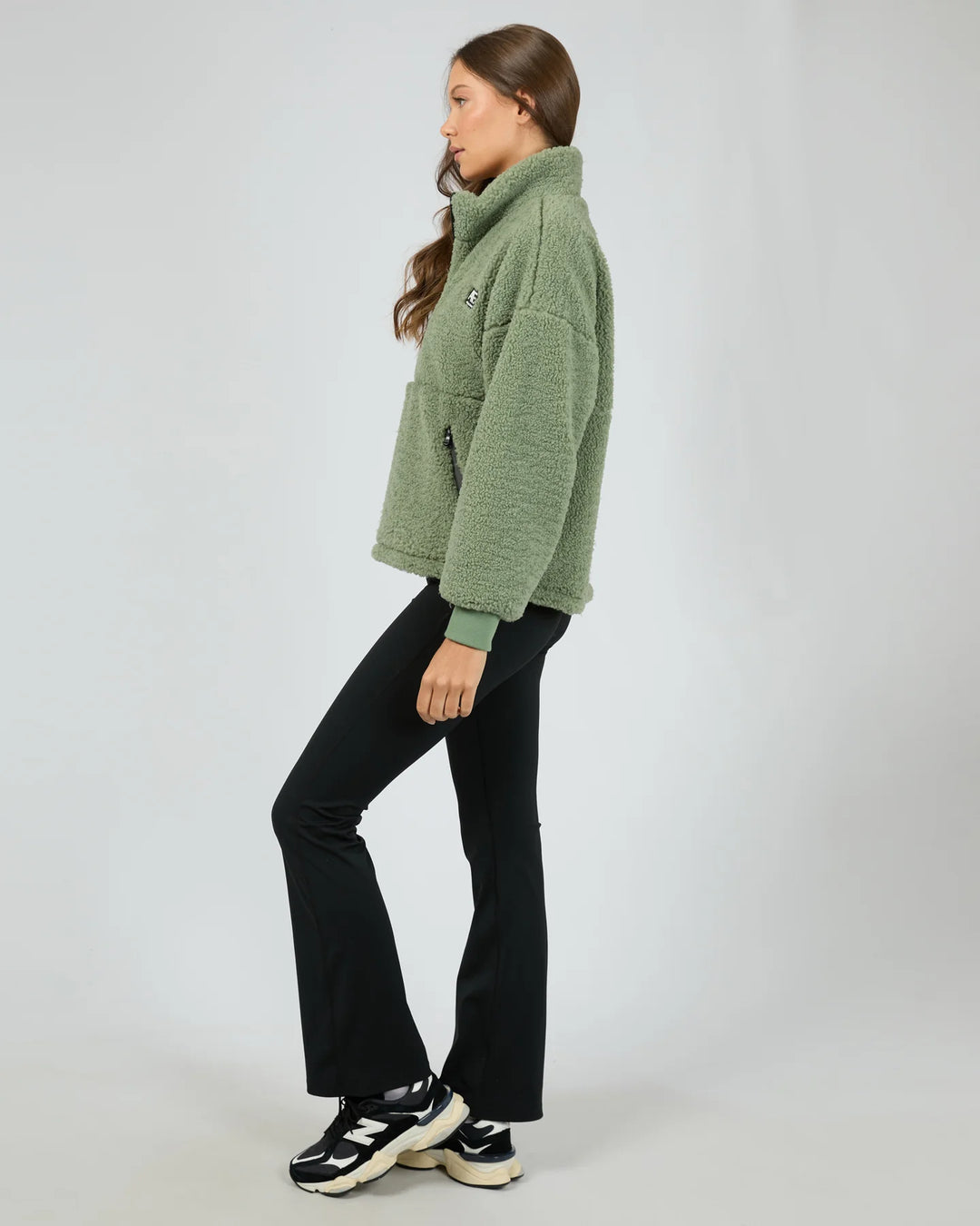 All About Eve Amara Quarter Zip Teddy - Khaki