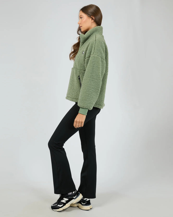 All About Eve Amara Quarter Zip Teddy - Khaki