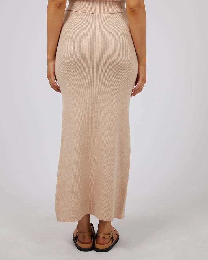 All About Eve Henley Knit Skirt - Oatmeal