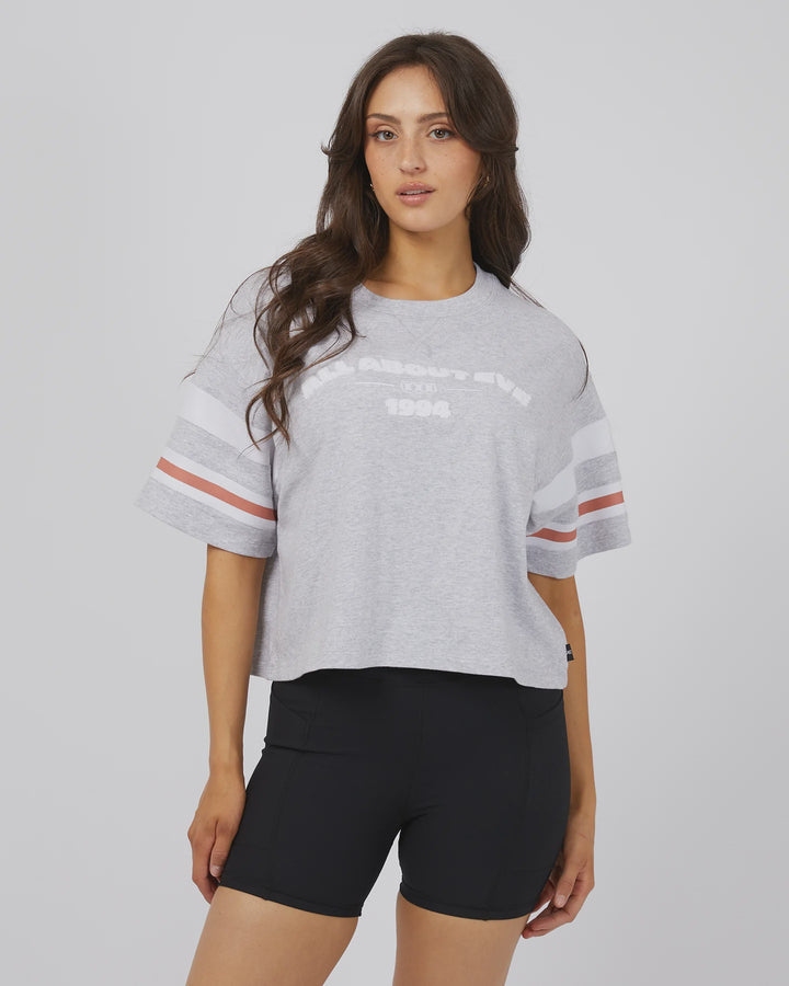 All About Eve Eve Lazy Crop Tee - Grey Marle