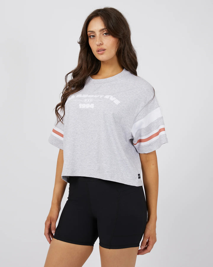 All About Eve Eve Lazy Crop Tee - Grey Marle