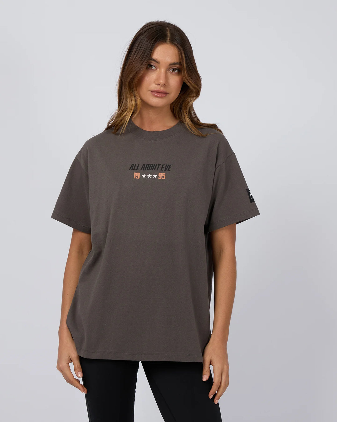 All About Eve Performance Oversized Tee - Charcoal