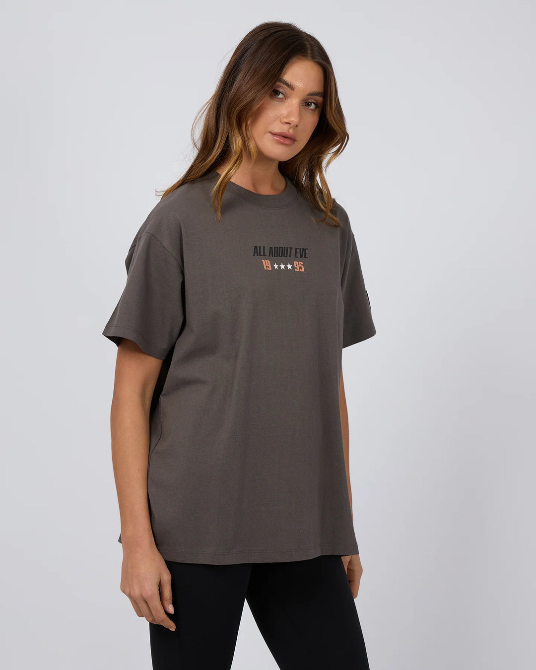 All About Eve Performance Oversized Tee - Charcoal