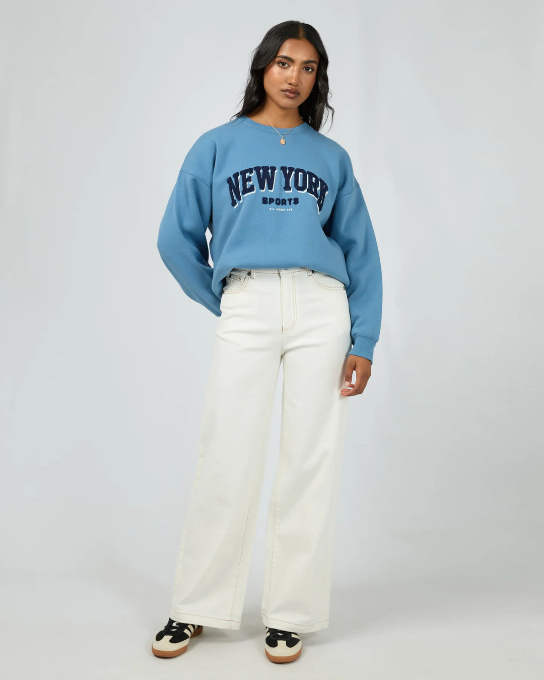 All About Eve New York Oversized Crew - Blue