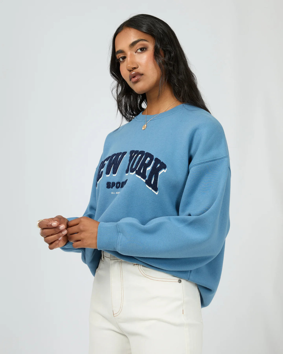 All About Eve New York Oversized Crew - Blue