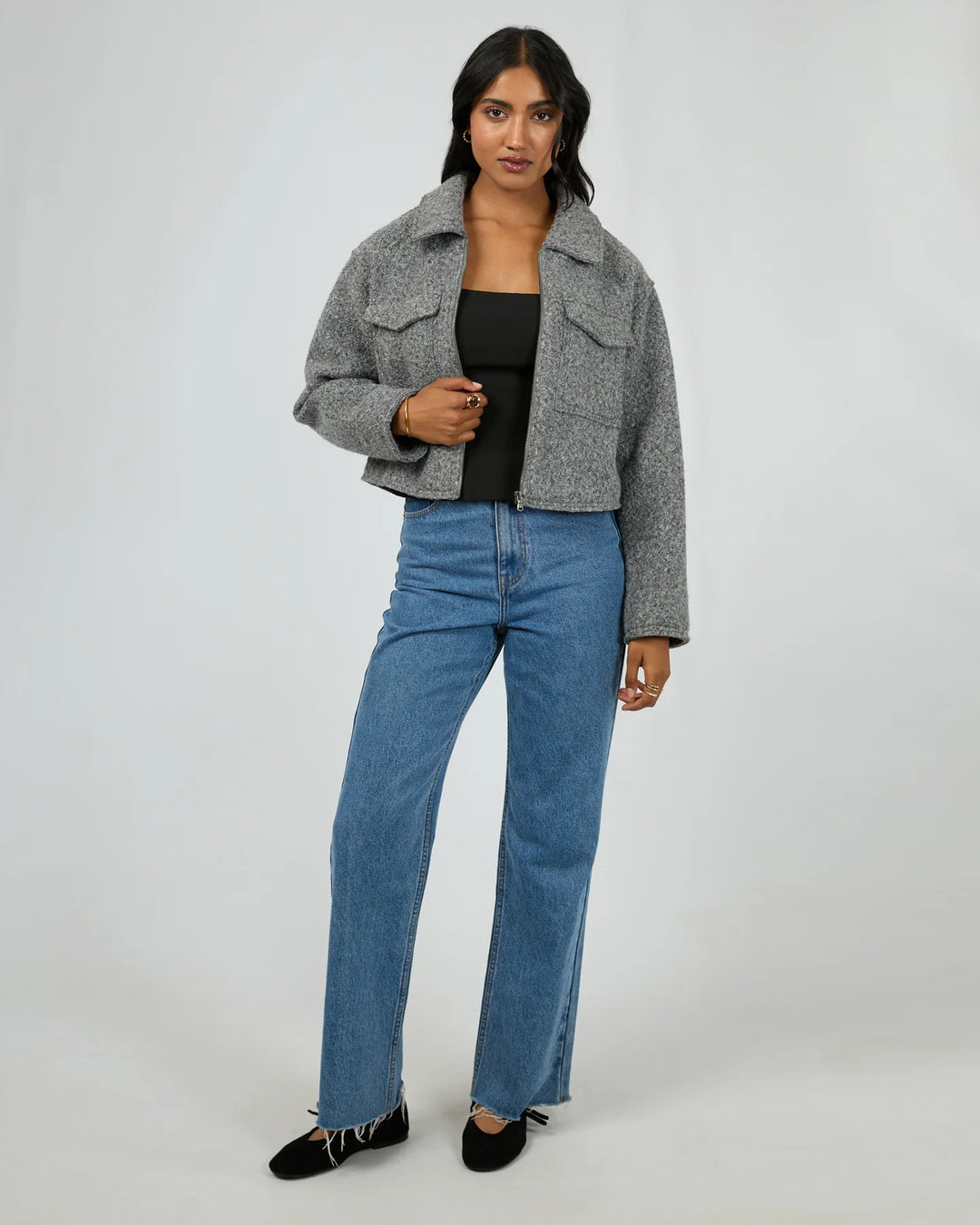 All About Eve Bennet Crop Jacket - Grey Marle