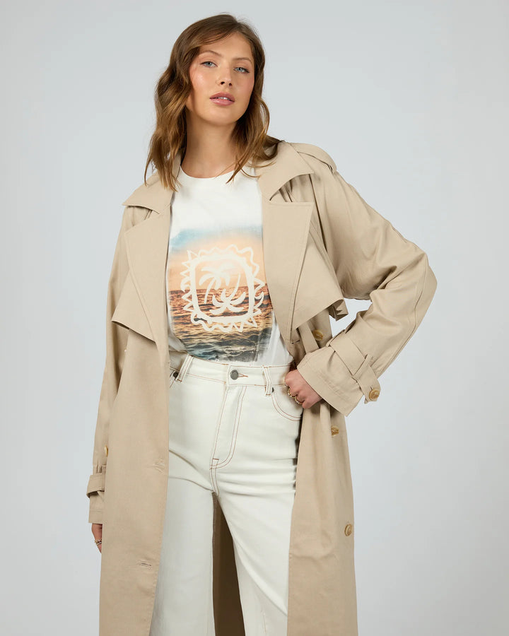 All About Eve Toledo Trench Coat - Bone