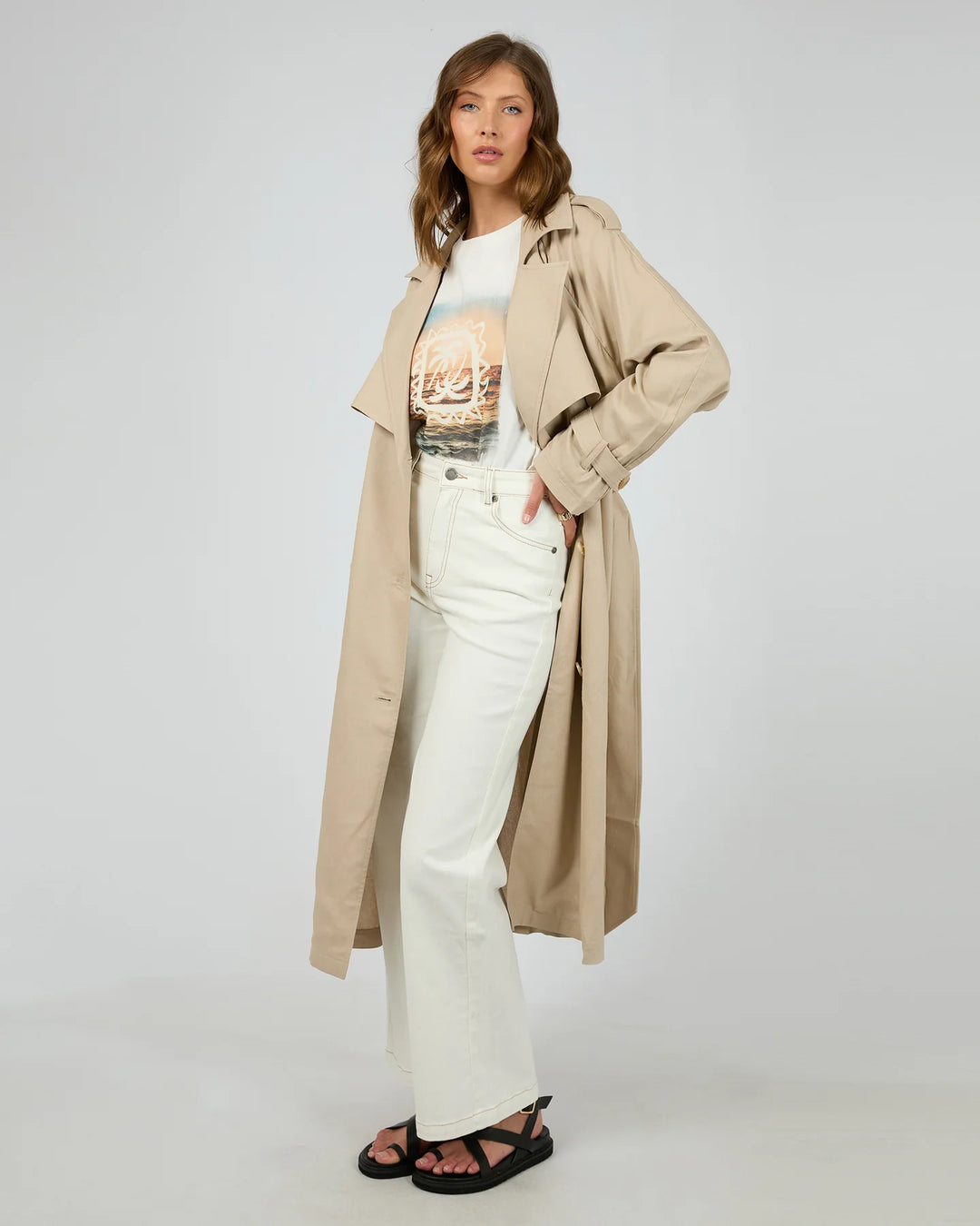 All About Eve Toledo Trench Coat - Bone