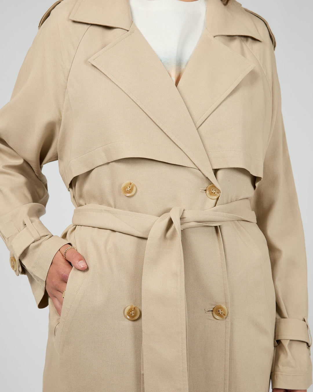 All About Eve Toledo Trench Coat - Bone