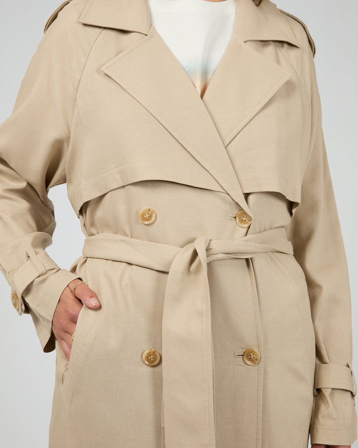 All About Eve Toledo Trench Coat - Bone