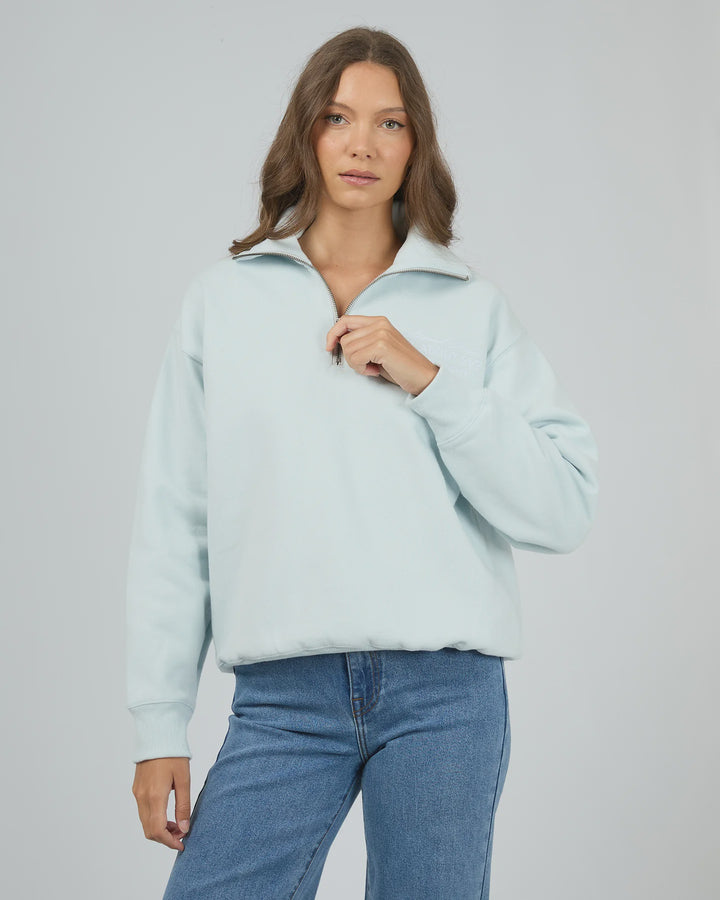 All About Eve Studio Relaxed 1/4 Zip - Cloud Blue