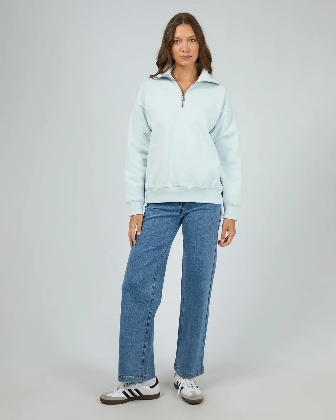 All About Eve Studio Relaxed 1/4 Zip - Cloud Blue