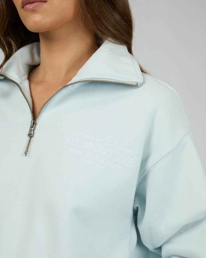 All About Eve Studio Relaxed 1/4 Zip - Cloud Blue