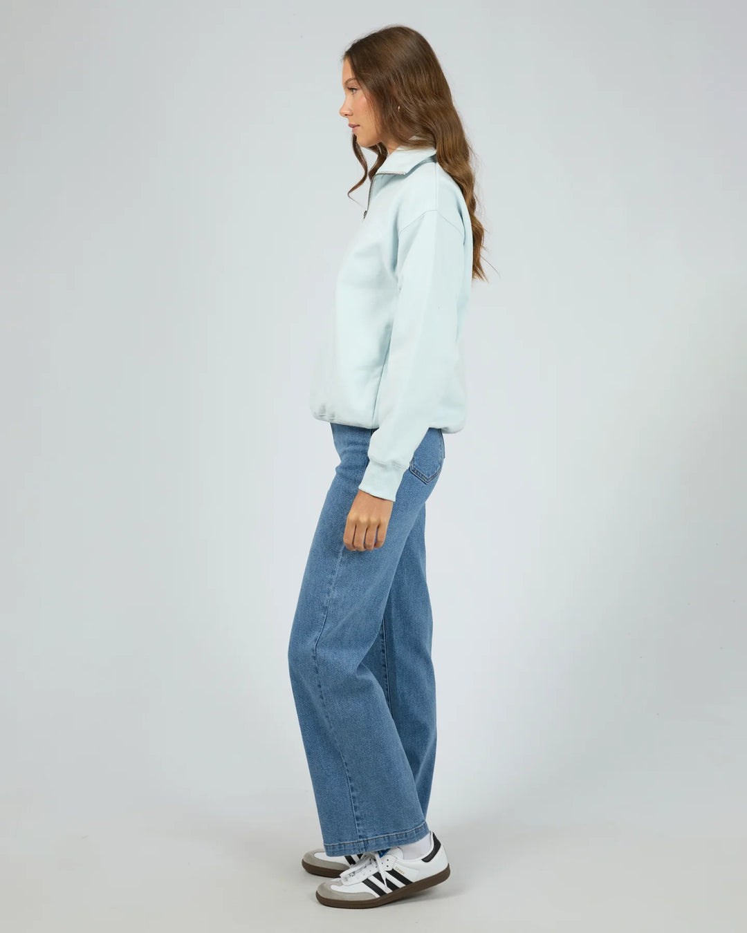 All About Eve Studio Relaxed 1/4 Zip - Cloud Blue