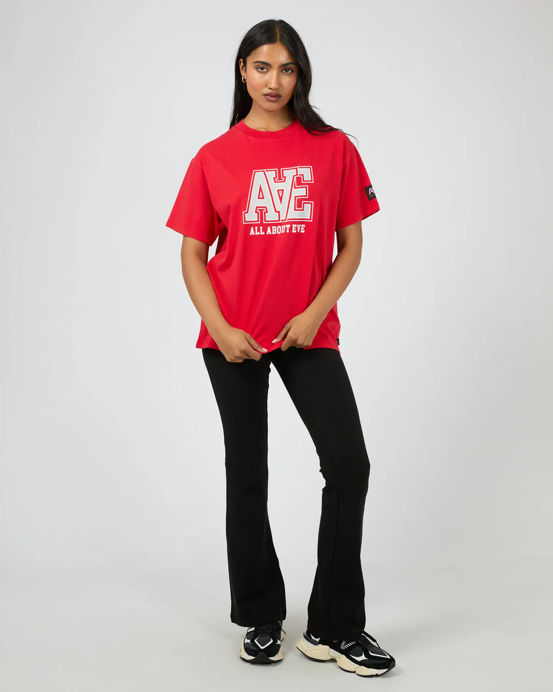 All About Eve Monogram Relaxed Tee - Scarlet