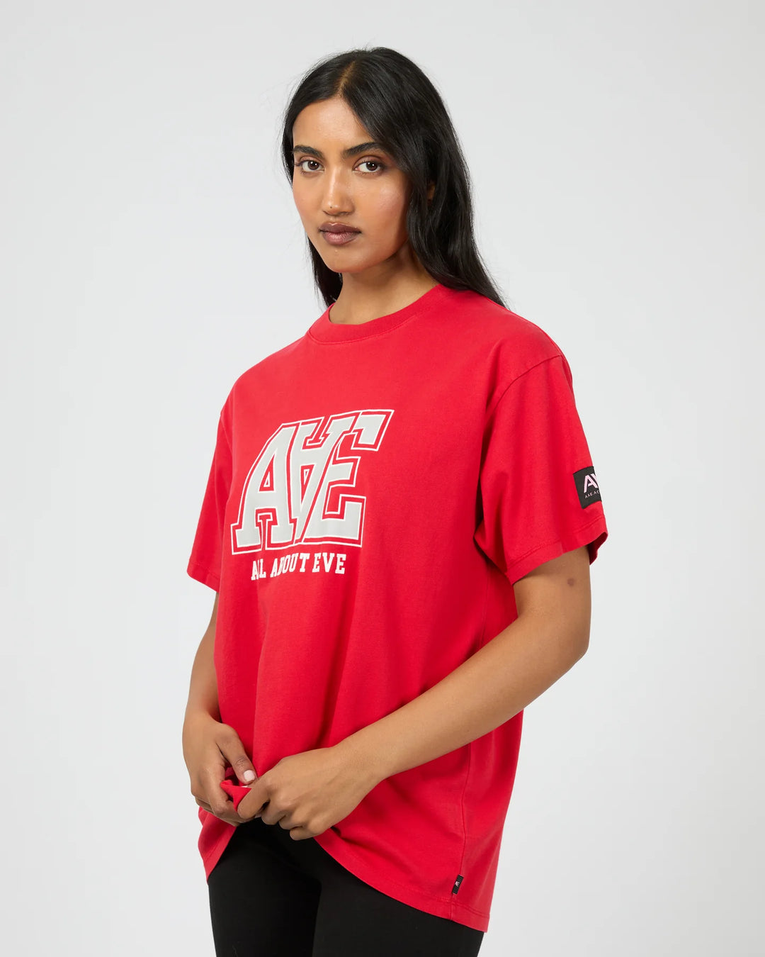 All About Eve Monogram Relaxed Tee - Scarlet